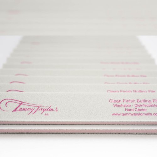 Tammy Taylor Peel ‘N’ Stick Clean Finish Buffer, Natural Nail Buffing File for Fingernails and Toenails, Professional, Sanitary, Replaceable, Durable Cloth Material (10 Pack)