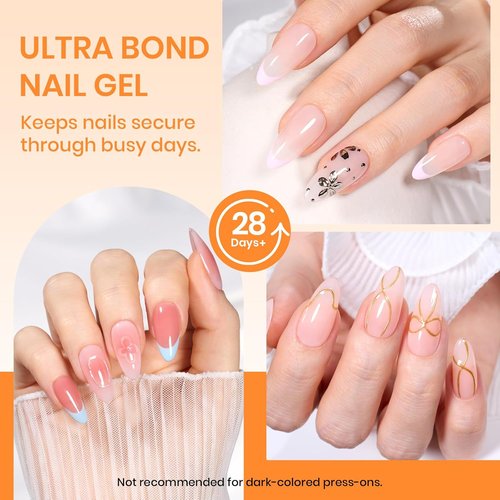 Beetles Nail Glue Gel - Super Strong 2Pcs 20g for Acrylic & Press-On Nails | Clear, UV Light Required