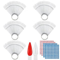 200 Pcs Clear Nail Swatch Sample Sticks with Ring and Number Stickers, Plastic Nail Swatches for Polish Color Display