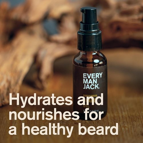 Every Man Jack Beard Oil - Sandalwood Scent - Deeply Moisturizes & Softens - 1 fl oz
