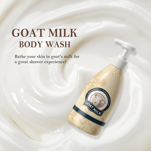 Goat Milk Body Wash - Hydrating Moisturizing Shower Gel for All Skin Types | 500 ML