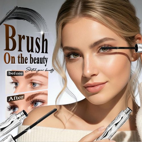 Skiennix Waterproof Mascara - Volumizing & Lengthening Formula with Metal Wand | Quick Drying, Natural 3D Definition (1P)