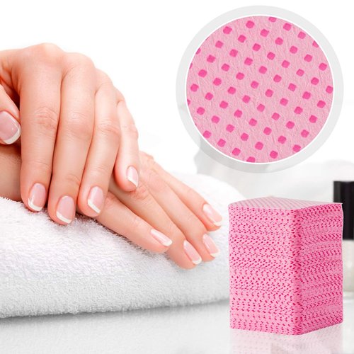 MAQIHAN 1800 Lint Free Nail Wipes - Pink Acetone Free No Lint Nail Pads For Gel Polish Glue Remover, Nail Art Supplies, Essentials Stuff for Nail Tech, Nail Care Product, Lash Extension Supplies
