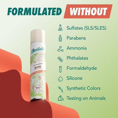 Batiste Dry Shampoo - Bare Fragrance | Refresh Hair, Absorb Oil & Add Texture - 5.71 oz