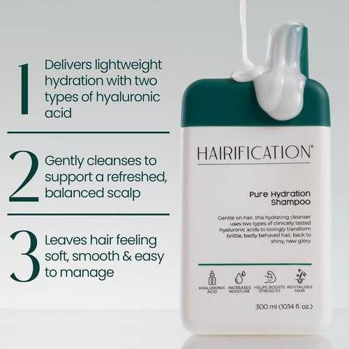 Pure Hydration Shampoo - Nourishing Formula with Hyaluronic Acid & Niacinamide | 300ml for Dry or Fine Hair