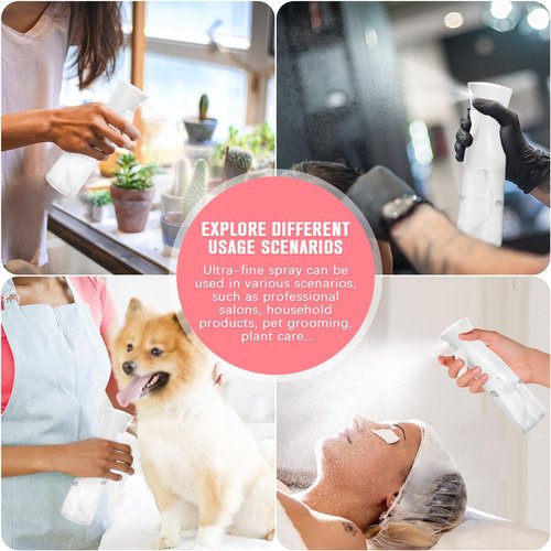 Apidgrowth Continuous Spray Bottle,Hair Spray Bottle,Plants Water Spray Mist Bottle,Ultra-Fine Spray Bottle for Hair,Skincare, Plant Care, Pet Grooming, Cleaning,2 Pcs (6.8 oz White)-Christmas