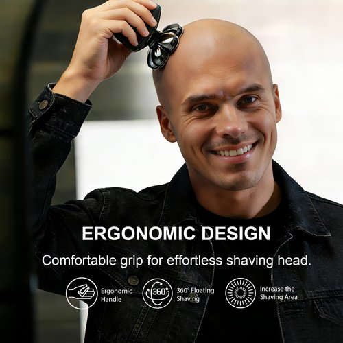 Head Shavers for Bald Men: Enhanced Detachable Head Shaver - IPX7 Waterproof Electric Razor for Men - 7D LED Display Rechargeable Shaving Grooming Kit