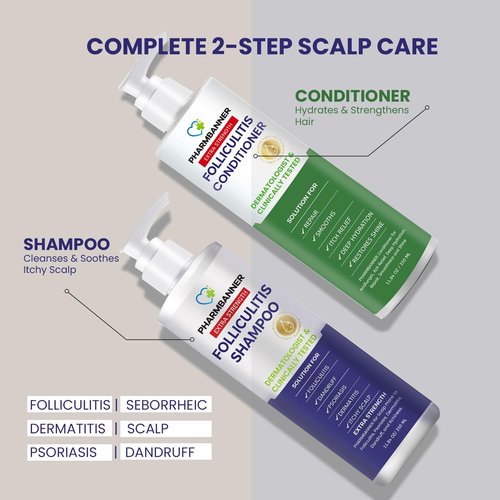 PHARMBANNER Anti-Fungal Shampoo & Conditioner Set - Tea Tree & Argan Oil for Scalp Relief | Sulfate & Paraben Free