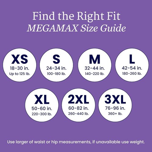 NorthShore MegaMax Adult Diapers - 12-Hour Protection for Heavy Bladder Leaks | Medium, 10 Count, White, 32-44 Inches