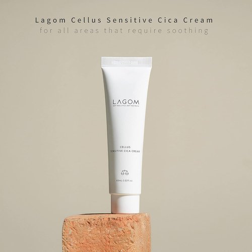 LAGOM Cellus Sensitive Cica Cream - Soothing Korean Skincare with Centella & Ceramide | 2.02 Fl Oz