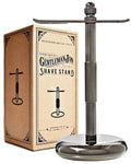 Gentleman Jon Shaving Stand - Heavy Duty Gunmetal Razor & Brush Holder with Weighted Base | Perfect for Wet Shave Kits