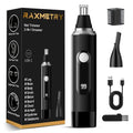 Nose Hair Trimmer for Men and Women,2025 Professional Painless IPX7 Waterproof Eyebrow & Facial Hair Trimmer,USB Rechargeable with LED Display Dual-Edge Blades for Smoother Cutting,BlackSilver