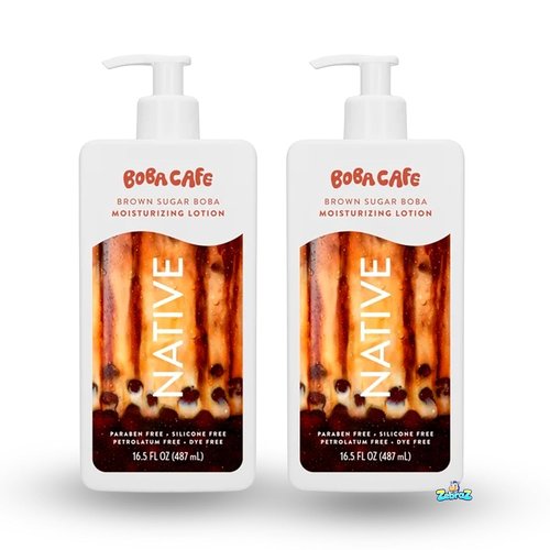 Native Body Lotion - Limited Edition Brown Sugar Boba, Silicone-Free, 16.5 oz | Pack of 2