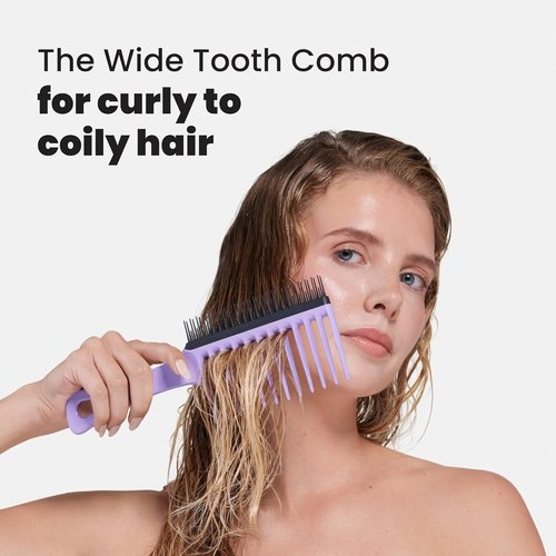 Tangle Teezer Wide Tooth Comb - Double-Sided Detangling for Curly Hair | Wet & Dry Use, Lilac