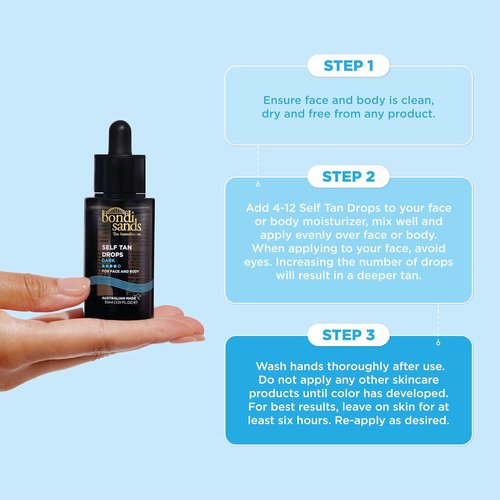 Bondi Sands Self Tan Drops - Hydrating Formula for Face & Body | 2 Shade Options, 1.01 FL OZ