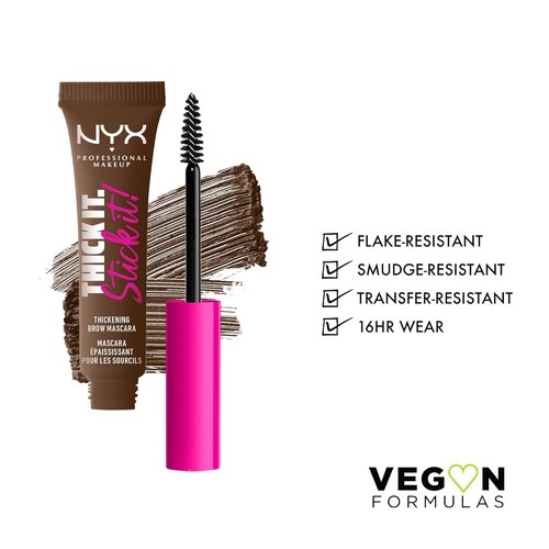 NYX Professional Makeup Thick It Stick It Brow Mascara - Thickening Eyebrow Gel in Brunette