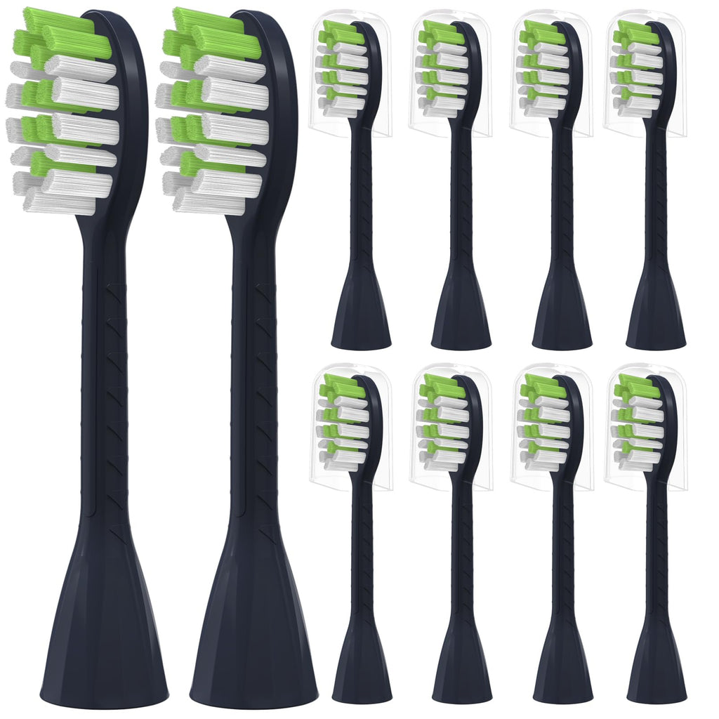 YMPBO Toothbrush Replacement Heads Compatible with Philips One Series Sonicare Battery Toothbrush HY1100/04 BD1002/AZ, 10 Pack Replacement Heads, Soft Bristles, NavyBlue