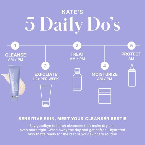Kate Somerville Goat Milk Cleanser - Gentle Daily Face Wash for Sensitive Skin, Relieves Dryness & Tightness