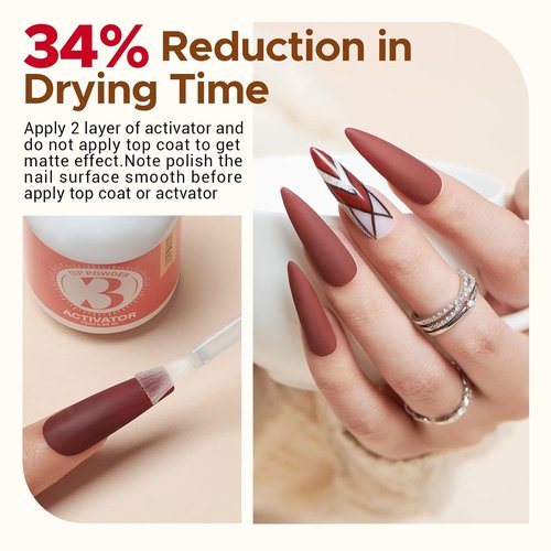AZUREBEAUTY Dip Powder Base & Top Coat - Fast Drying, No Lamp Needed, 0.5oz Bottle for Nail Kits