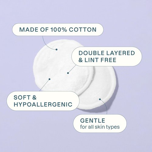 Cliganic Premium Cotton Rounds - Hypoallergenic Makeup Remover Pads | 300 Count, Lint-Free, 100% Pure Cotton