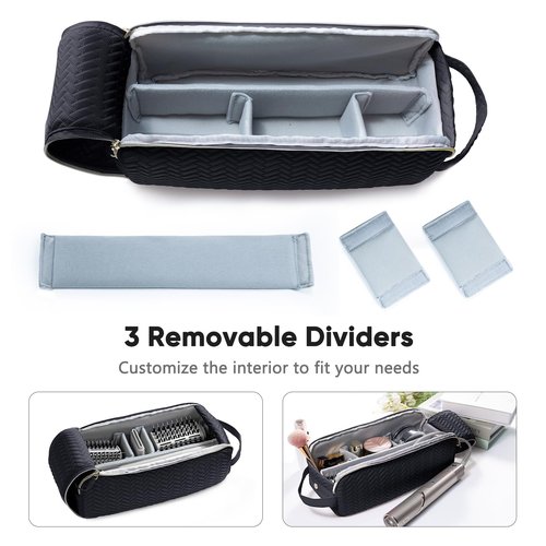 ELCUPA Large Hair Tools Travel Bag Compatible with Shark FlexStyle, Revlon & Dyson | Hair Dryer Brush Organizer, Flat Iron, Curling Iron, Makeup & Cosmetic Bag for Travel Essentials