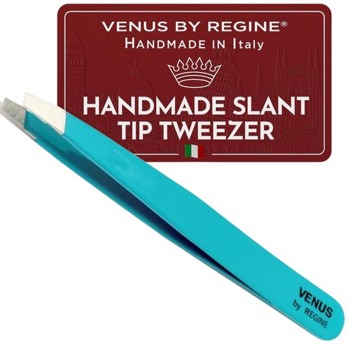 Regine Slant Handmade Tweezers for Women, Precise Tweezers for Men, Eyebrow Tweezers for Women, 25-Degree Angle for Shaping Eyebrows & Grooming Contours of Face (Mint Limited)