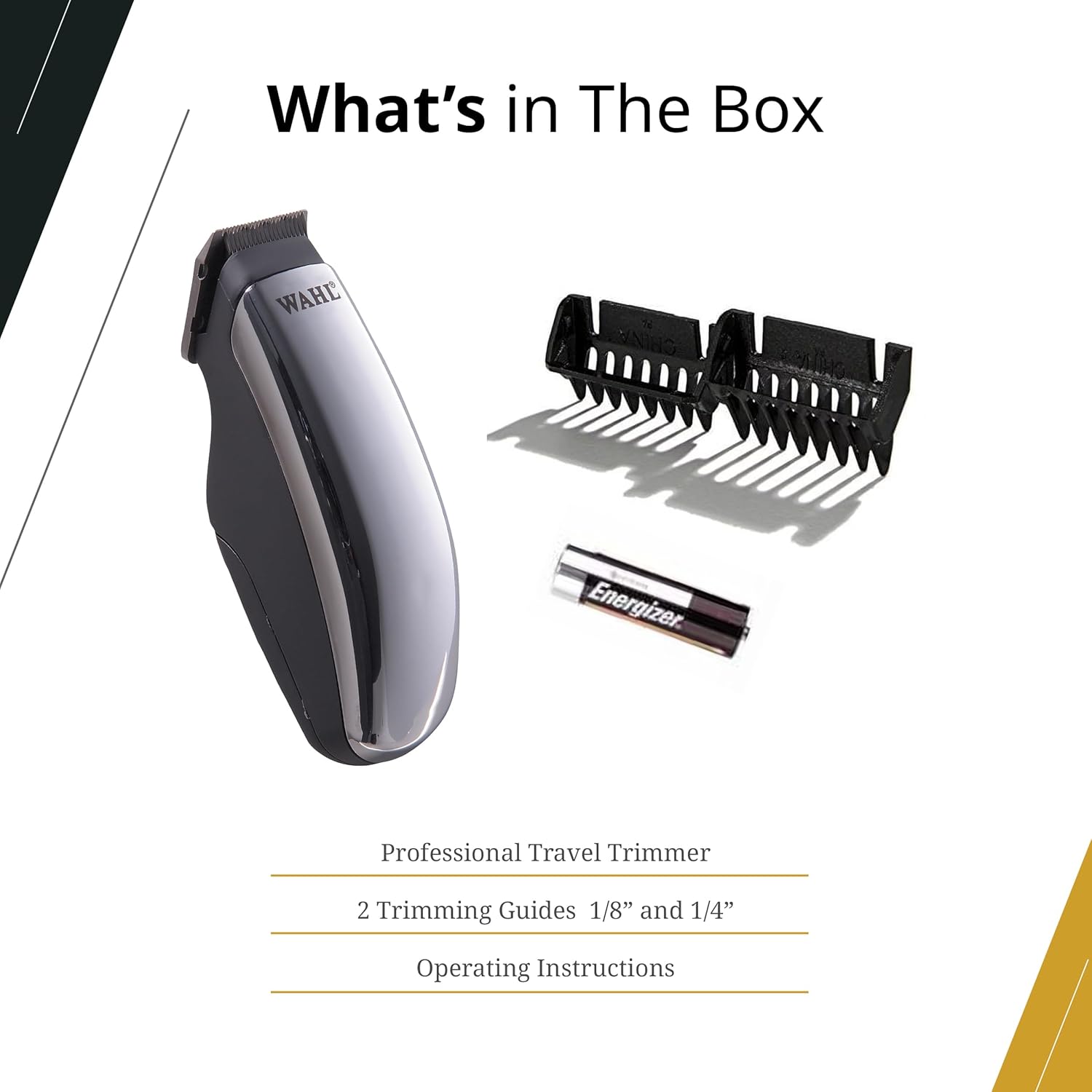Wahl Professional Half Pint Trimmer - Compact, Lightweight & Battery-Operated with 2 Guides