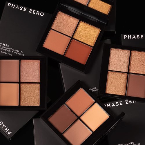 PHASE ZERO Makeup Quad Eyeshadow Palette - Bombay Rose | Pigmented Warm-Toned Neutrals - 5.2g