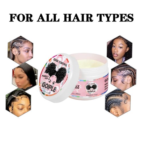 Goiple Edge Control Wax - 8.25 OZ Non-Greasy Hair Gel for All Hair Types | Extra Strong Hold, No Flaking