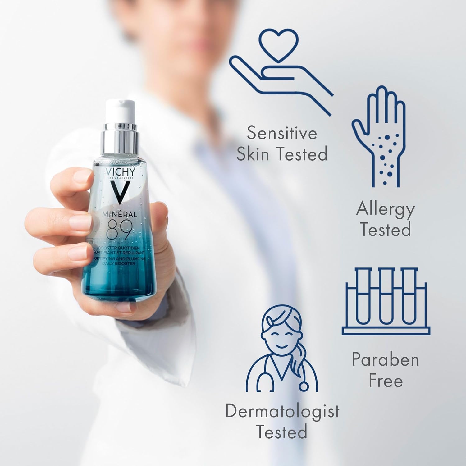 Vichy Mineral 89 Niacinamide Serum - Prebiotic Defense & Recovery Concentrate for Dull, Dry Skin