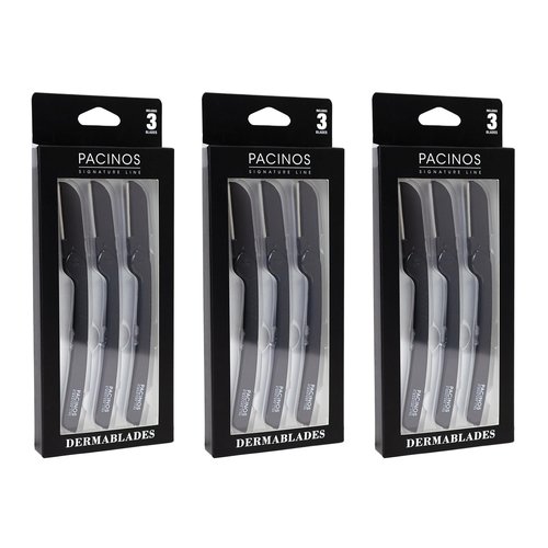Pacinos Derma Blades for Men - Precision Straight Razor Beard Care Exfoliation Tool with 100% Stainless Steel Blades