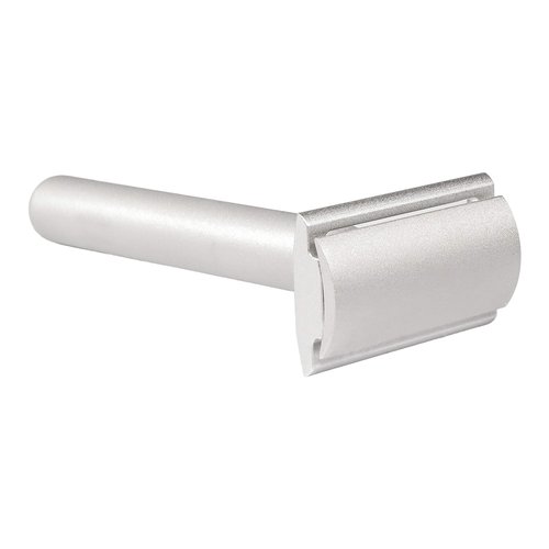 Standard Razors Aluminum Double Edge Safety Razor - Raw Silver | Three Piece Double Edge Safety Razor