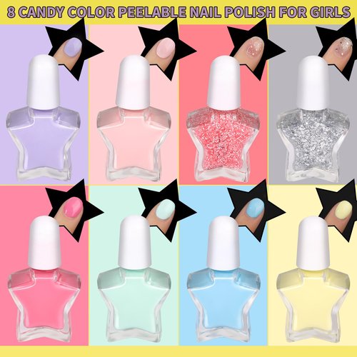 FANDAMEI Nail Kit for Girls, Press on Nails for Teens, Nail Polish Set for Girls, False Nail Tips for Teens, Nail Stickers, 3D Rhinestone Stickers Face Gems, Nail Glitter, Nail Art Tool Kit