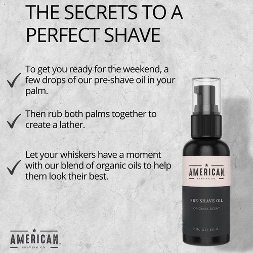 Pre-Shave Oil for Effortless, Smooth & Irritation-free Shave, For Men’s Skin Care Natural Handcrafted Blend Argan & Jojoba Oil, Protects Razor Burn, Premium Pre-Shave Oil by American Shaving Co - 2 Oz