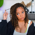 LIYATE Goddess Faux Locs Crochet Hair 14 Inch 6 Packs Crochet Hair for Black Women Pre Looped Soft River Locs Crochet Braids with Curly Hair Boho Style Hair Extensions(T1B/30)