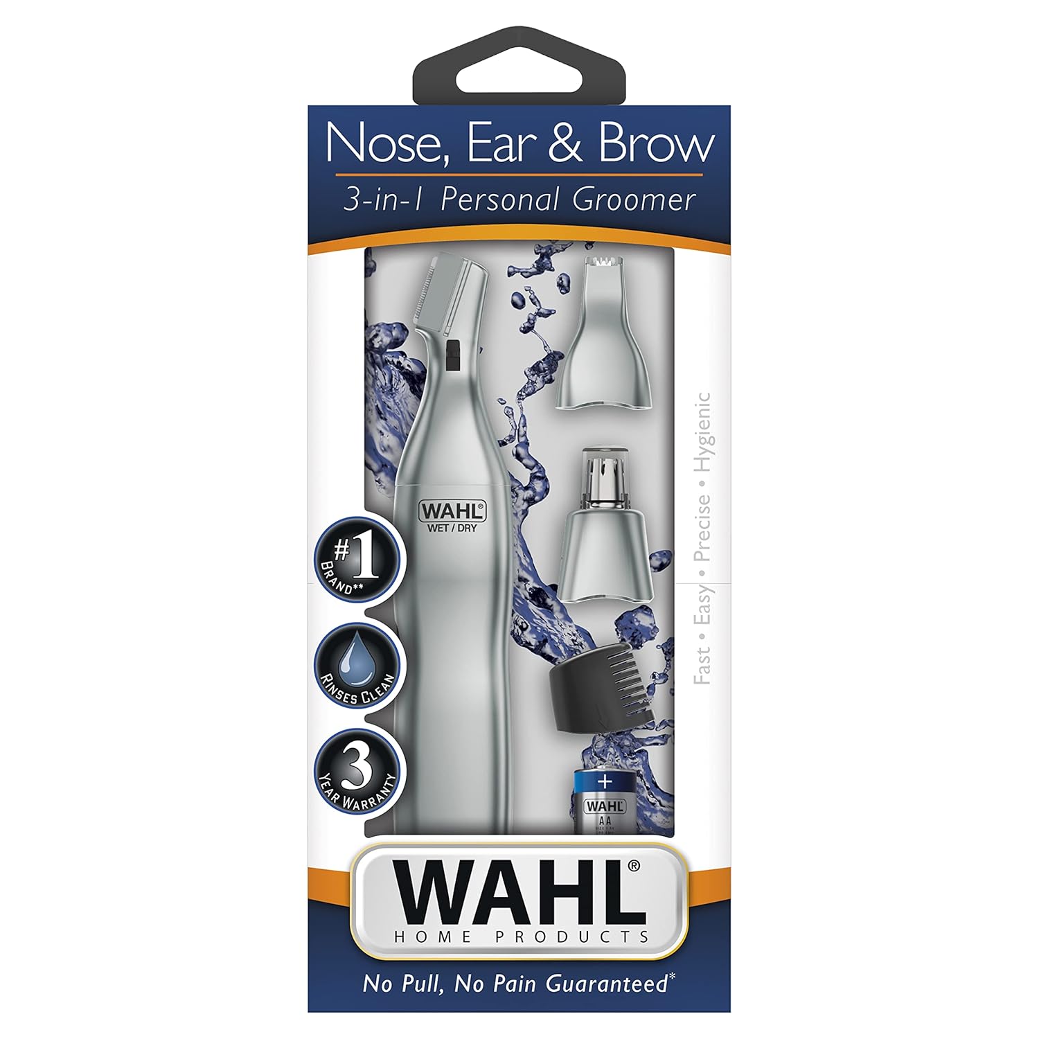 Wahl Men's Nose Hair Trimmer - Precision Detail Trimming for Eyebrows, Neckline, Nose & Ears | Model 5545-400