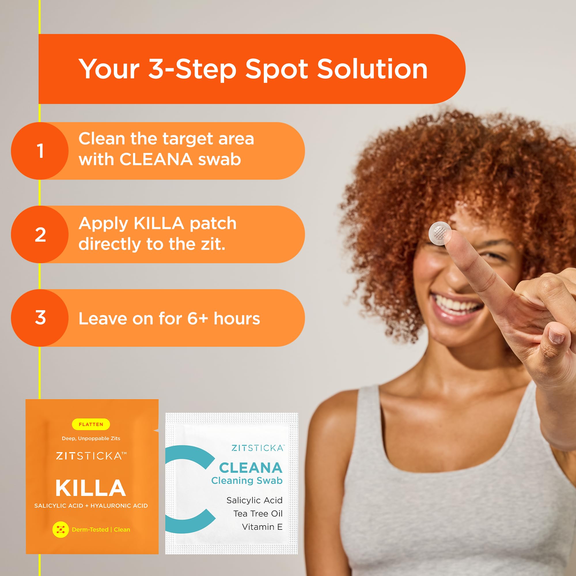 ZitSticka Killa Microdart Pimple Patches for Face - Most Potent Pimple Patch with Fast-Acting Microdarts - For Deep, Early-Stage Zits with Salicylic Acid - Regular 8 Count with Cleaning Swab