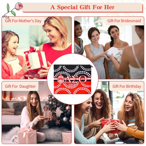 Sorority Gifts for Women DST Make Up Bag 1913 Sigma Theta Paraphernal Gifts for Girls Delta Cosmetic Bag Gift, Style 1