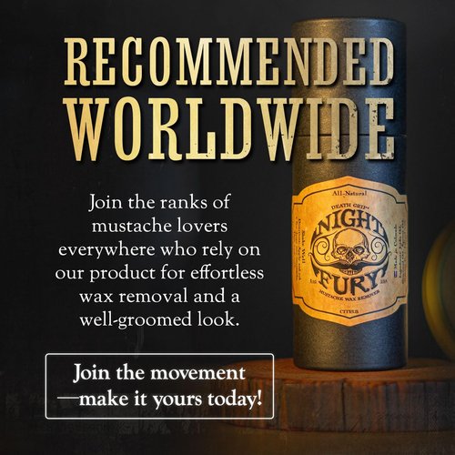 THE VINTAGE GROOMING CO. Mustache Wax Remover Night Fury Oil by Death Grip - Get Wax Out Of Your Handlebar Moustache Or Beard | Mustache Cleaner Kit