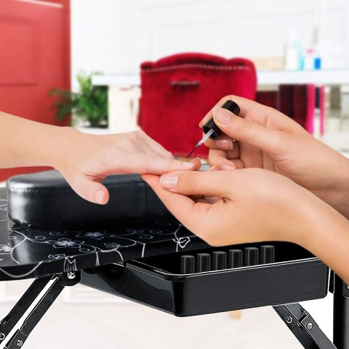 TOROKOM Nail Arm Rest Cushion Hand Pillow Pad, Nail Hand Holder Wrist Arm Rest Leather Pillows Manicure Tool for Nails Art Salon and Home DIY And for Nail Technician Use (Black)