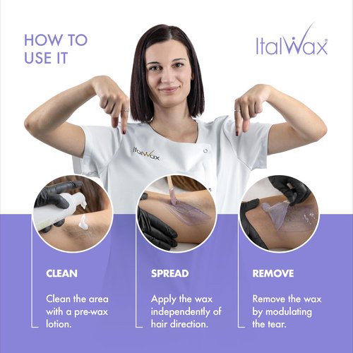 Italwax Top Line Orchid Hard Wax Beads 1 lb (450 g) – Transparent Fast-Setting Jelly Wax with Floral Fragrance for Bikini & Underarms, Strong Grip, Professional Use – Made in Italy