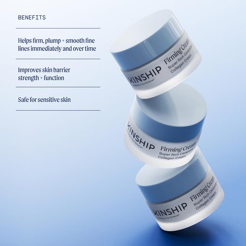 Kinship Super Rich Collagen + Ceramide Firming Cream | Anti Aging, Hydrating Face Moisturizer for Sensitive Skin | Wrinkle Cream - Smooth Fine Lines | Synthetic Fragrance-Free | Derm Approved, (1.7oz)