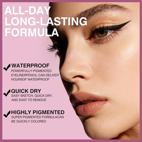 Skiennix Eyeliner Set - 3 in 1 Waterproof Kit with Brown Liquid & Pencil | Long-Lasting, Smudge-Proof