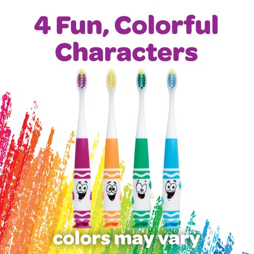 GUM Crayola Pip-Squeaks Kids' Toothbrush, Ultra-Soft, Ages 3+, 1 Count (Pack of 4)
