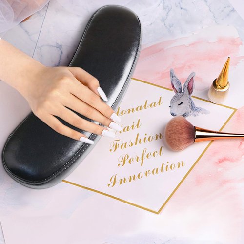TOROKOM Nail Arm Rest Cushion Hand Pillow Pad, Nail Hand Holder Wrist Arm Rest Leather Pillows Manicure Tool for Nails Art Salon and Home DIY And for Nail Technician Use (Black)