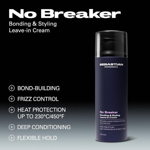 Sebastian Professional No Breaker Leave-In Cream - Intense Hair Conditioning & Heat Protection | 4.9 fl oz