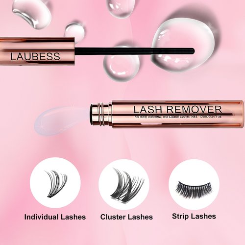 Lash Remover for Lash Extensions 10ML LAUBESS Lash Glue Remover Lash Bond and Seal Remover Lash Extension Remover Lash Cluster Remover Eyelash Remover for Lash Clusters