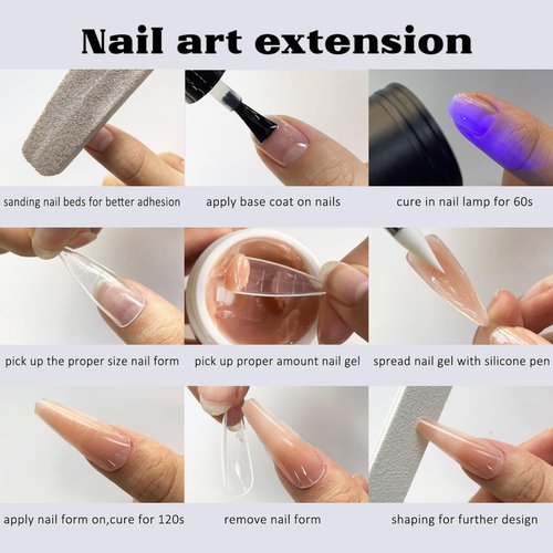 Fcozpjk Solid Builder Gel for Nails, 4 Colors Solid Builder Gel Non-Sticky Clear Nude Pink Pearl White Hard Gel for Nails 3D Sculpture Gel Flower Carving Modeling Design Nail Extension Gel Kit