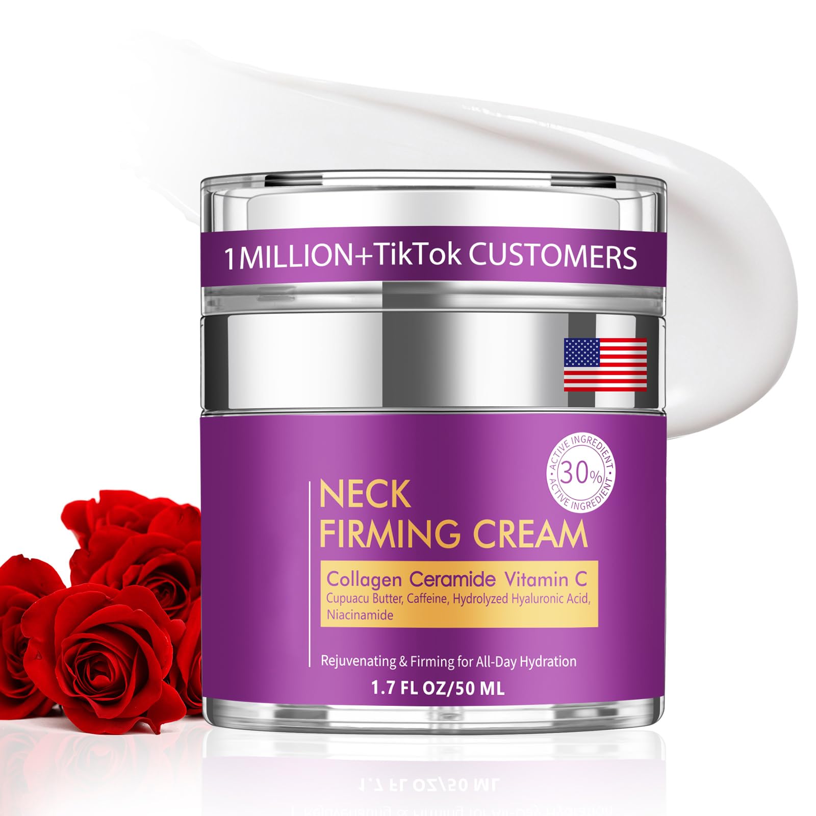 YTDB Neck Cream for Tightening and Firming, Fast-Absorbing Anti-Aging Neck & Face Cream with Collagen & Peptides, Visible Results in Days, Daily Moisturizing for Neck, Face & Chest, 1.7 Fl Oz