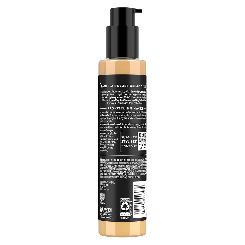 TRESemmé Hydrating Detangling Cream Serum - Ultra Shine Lamellar Gloss 5.7 Fl Oz | 72-Hour Hydration